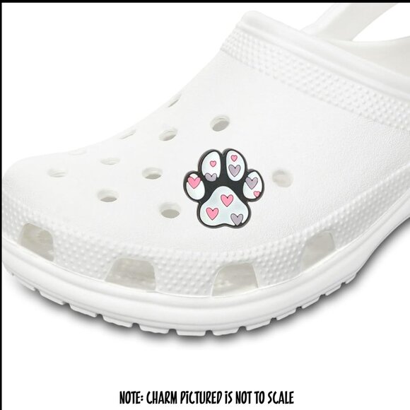 Dog Paw Print Hearts Pink Lilac White Croc Shoe Charm Jibbitz - Picture 3 of 3
